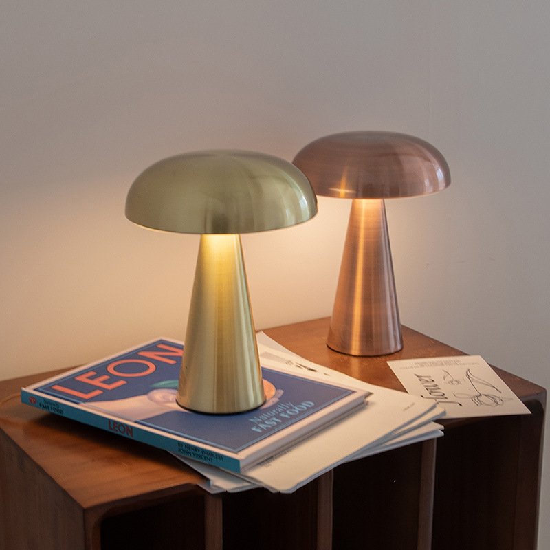Front view of retro iron table lamp