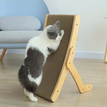 Cat Scratcher Bed – Vertical Corrugated Toy with Replaceable Core